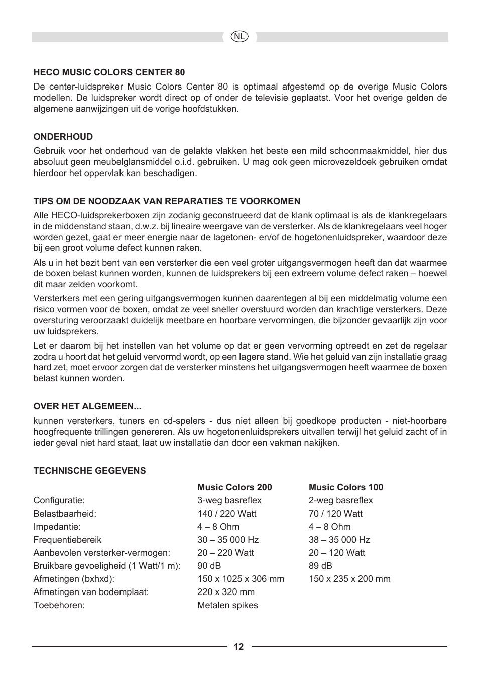 Heco Music Colors 200 User Manual | Page 12 / 32