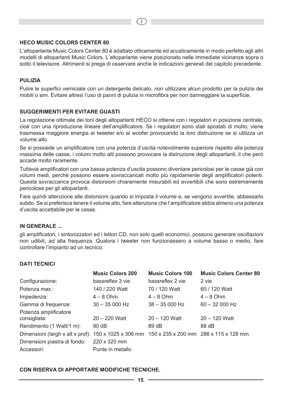 Heco Music Colors 200 User Manual | Page 15 / 32