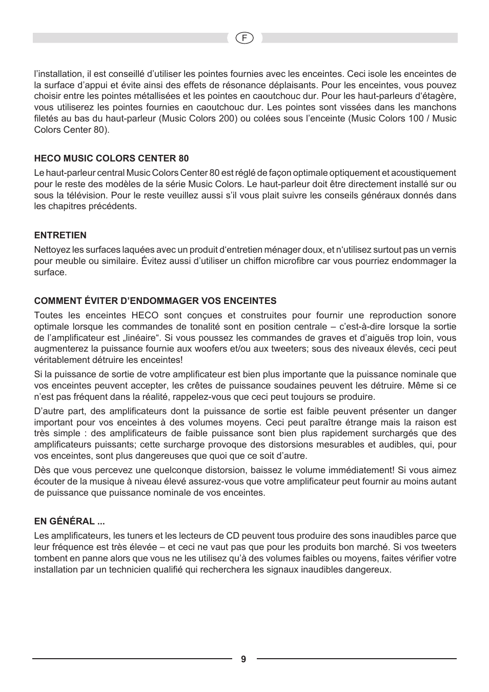 Heco Music Colors 200 User Manual | Page 9 / 32