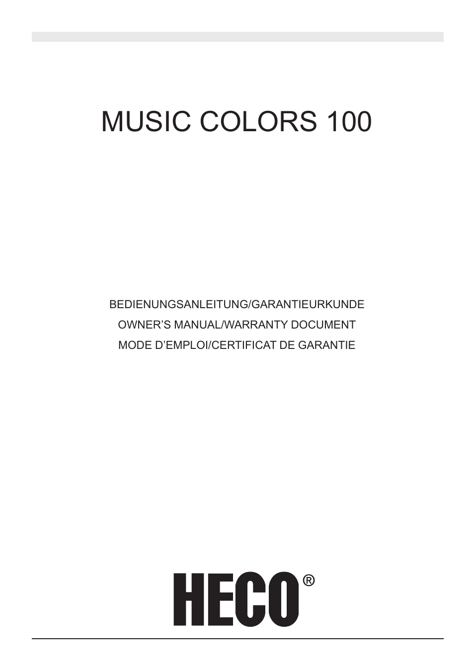 Heco Music Colors 100 User Manual | 28 pages