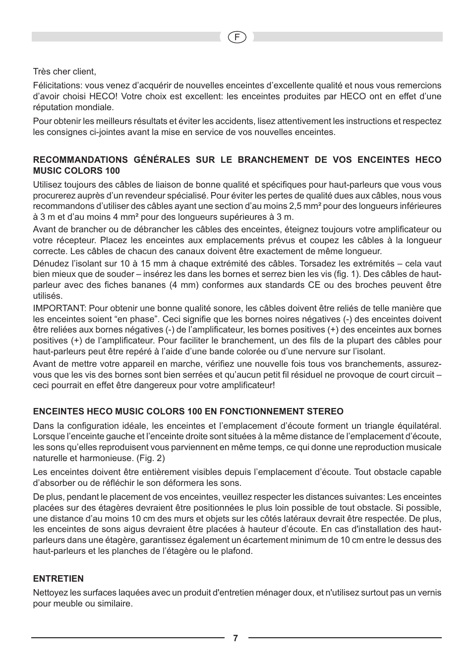 Heco Music Colors 100 User Manual | Page 7 / 28