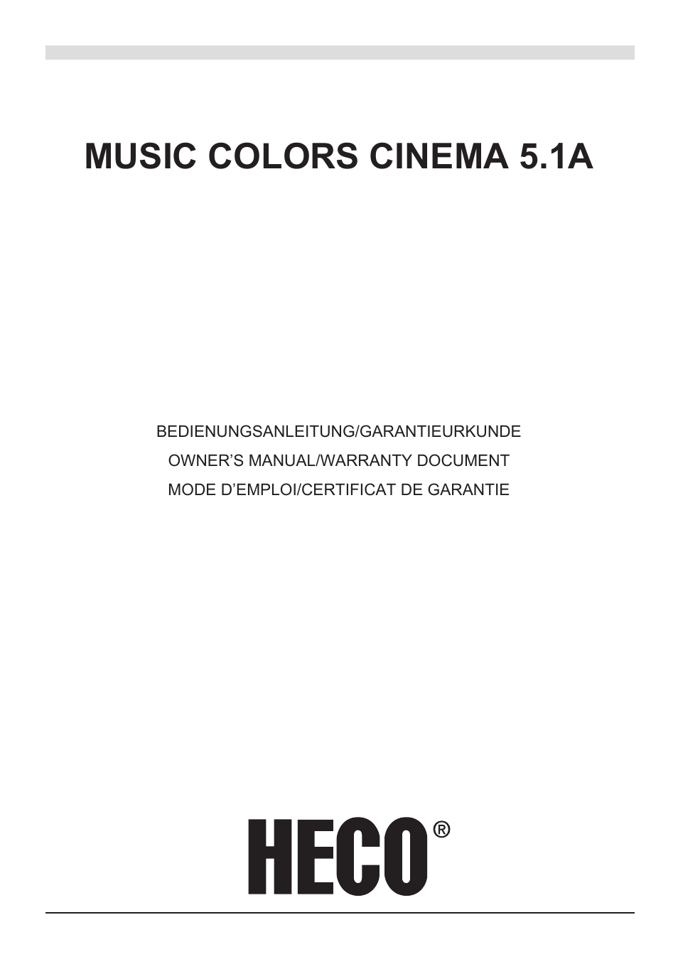 Heco Music Colors Cinema 5.1A User Manual | 52 pages