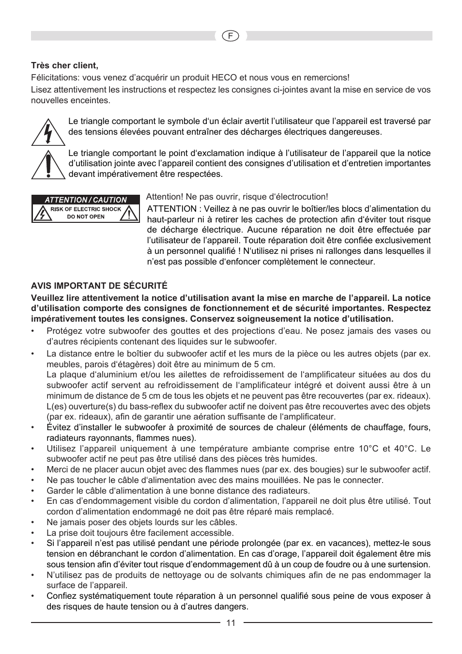 Heco Music Colors Cinema 5.1A User Manual | Page 11 / 52