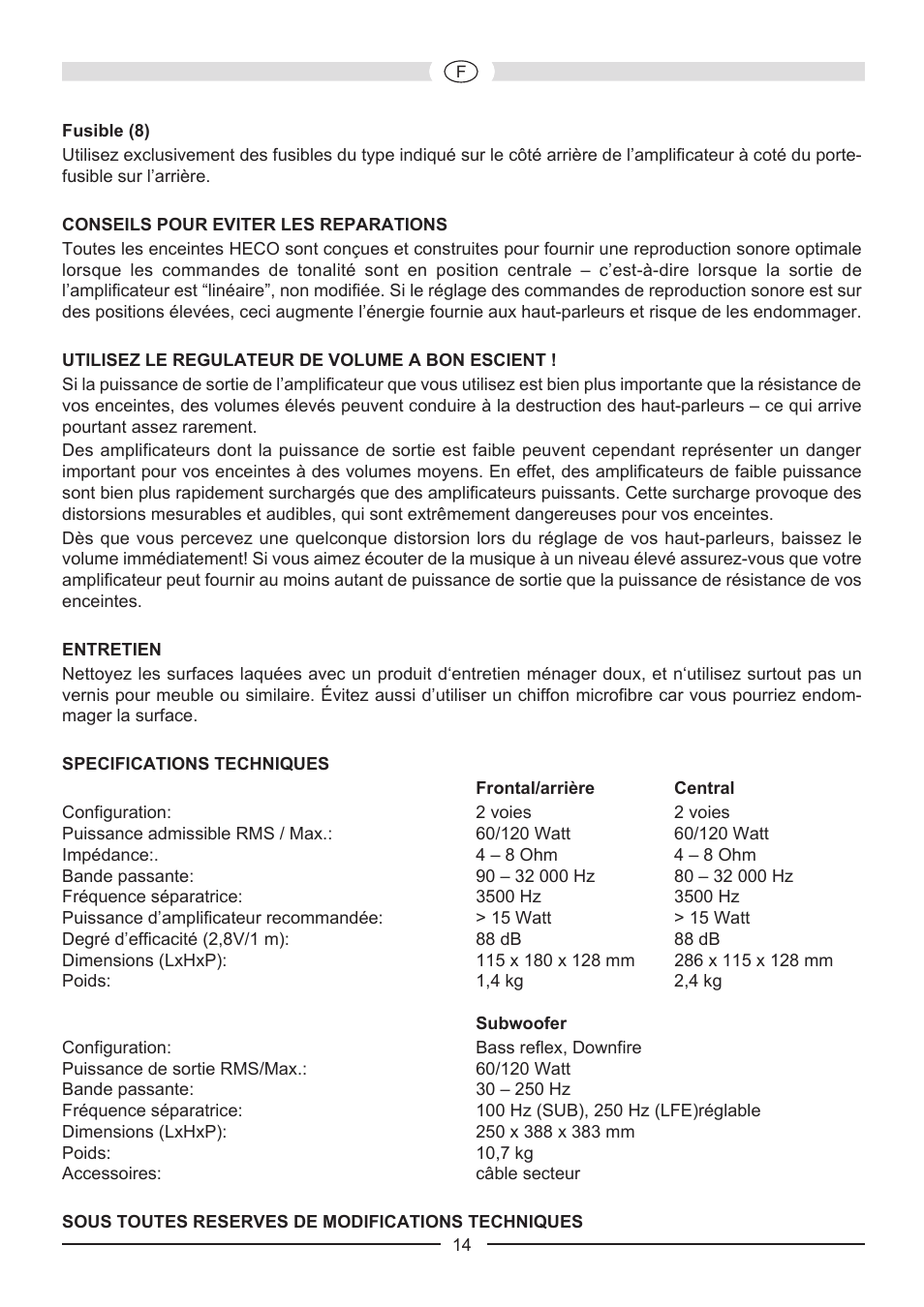 Heco Music Colors Cinema 5.1A User Manual | Page 14 / 52