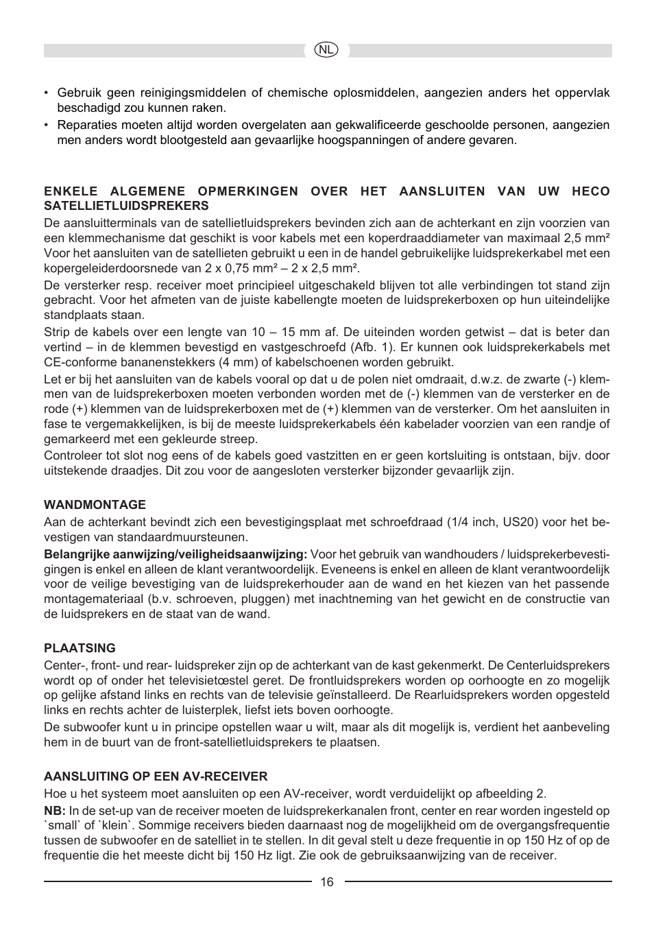 Heco Music Colors Cinema 5.1A User Manual | Page 16 / 52