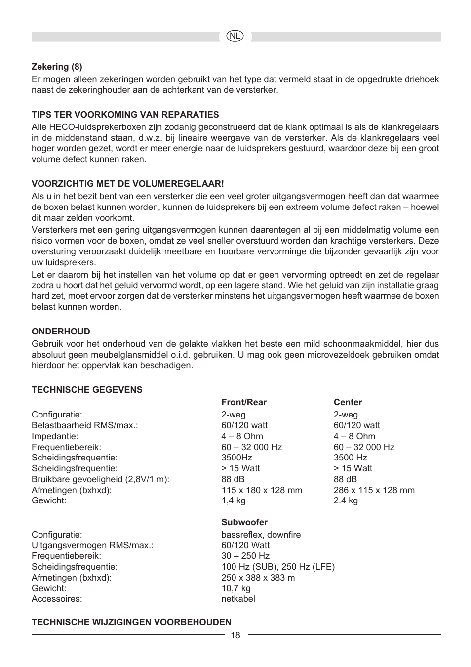 Heco Music Colors Cinema 5.1A User Manual | Page 18 / 52