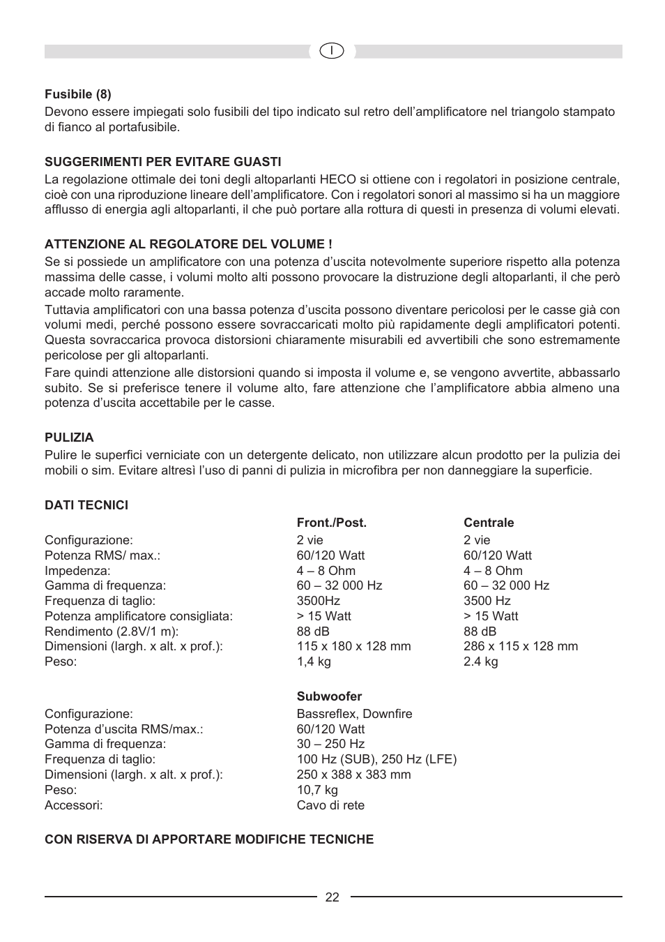 Heco Music Colors Cinema 5.1A User Manual | Page 22 / 52