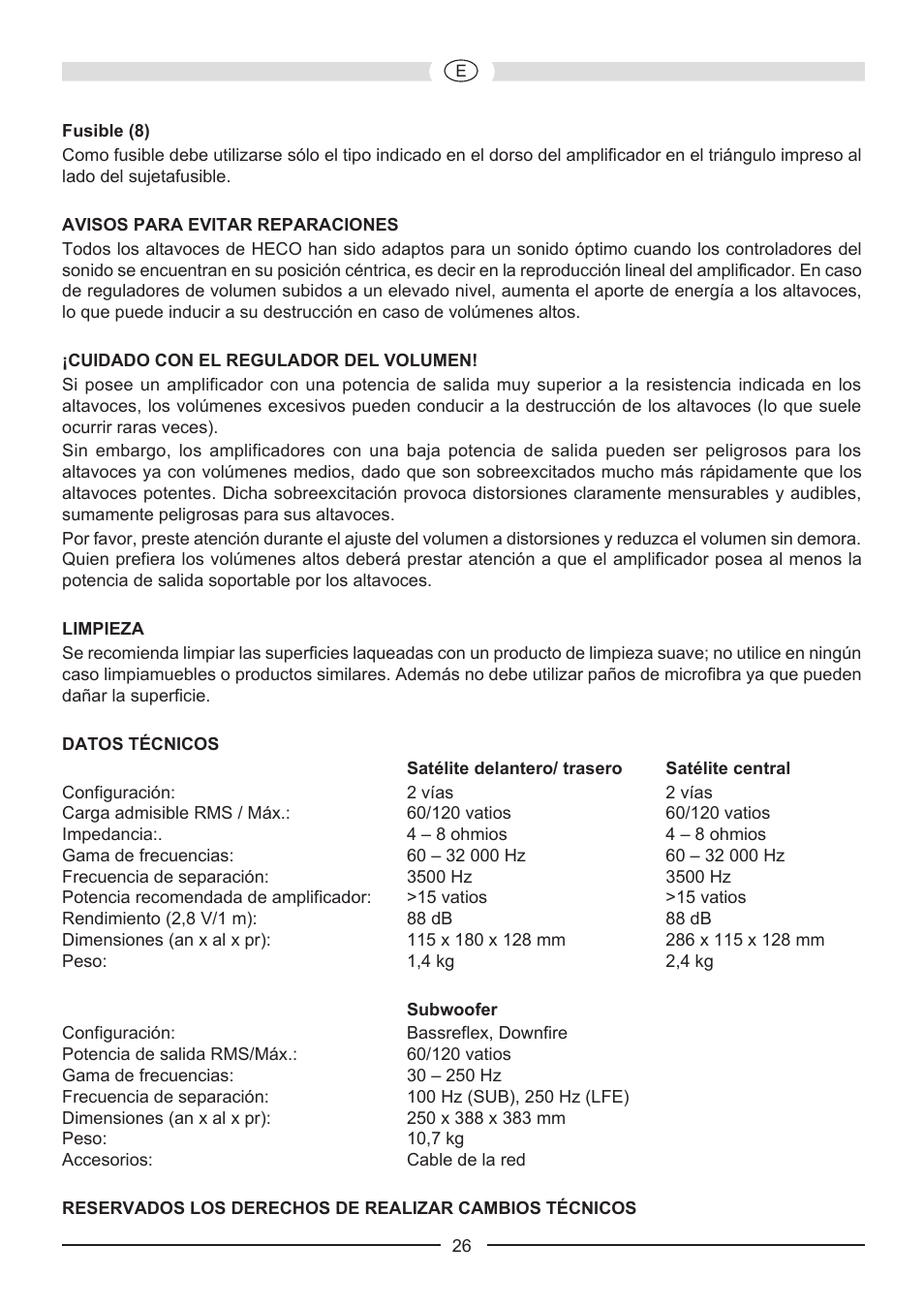 Heco Music Colors Cinema 5.1A User Manual | Page 26 / 52