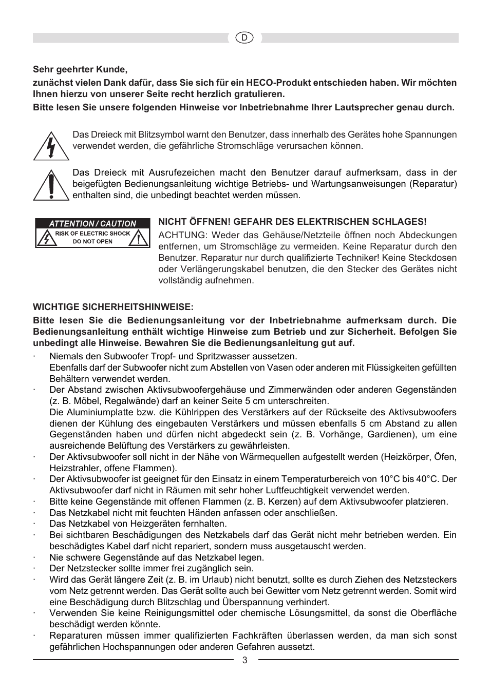 Heco Music Colors Cinema 5.1A User Manual | Page 3 / 52