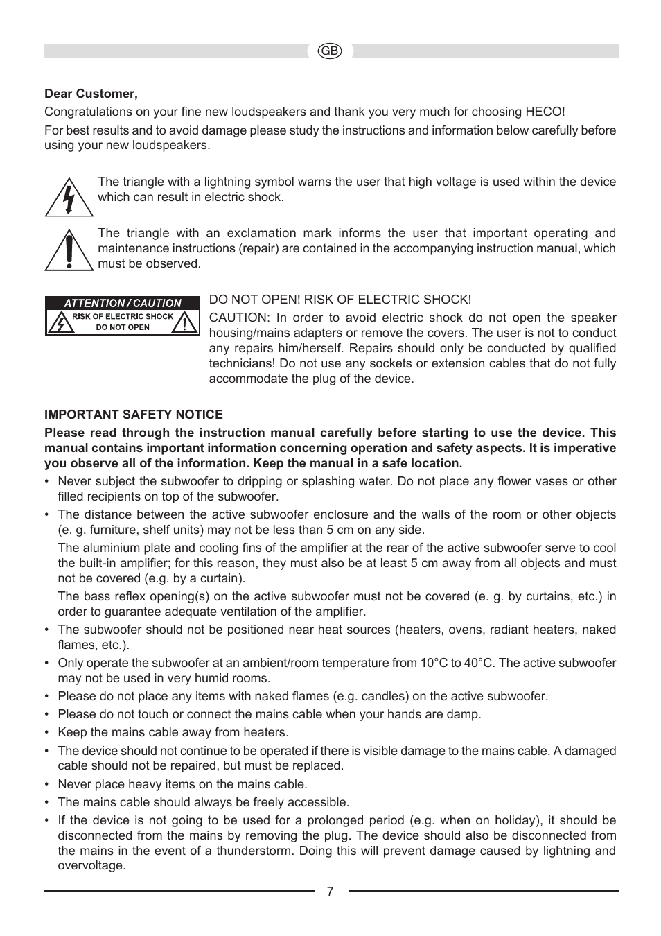 Heco Music Colors Cinema 5.1A User Manual | Page 7 / 52