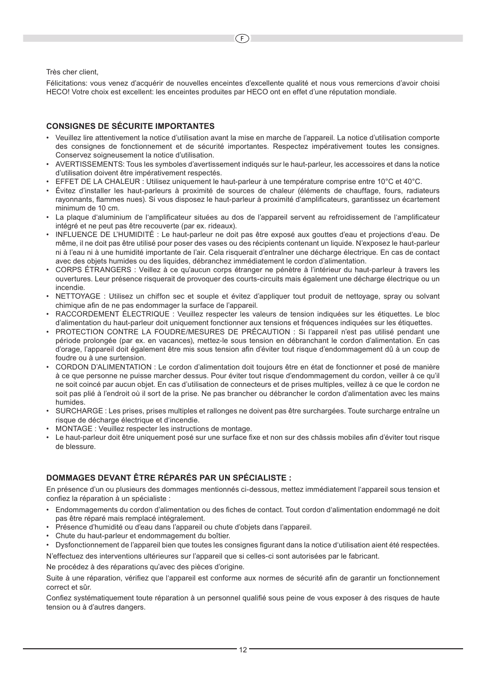 Heco Ascada 300 BTX User Manual | Page 12 / 32