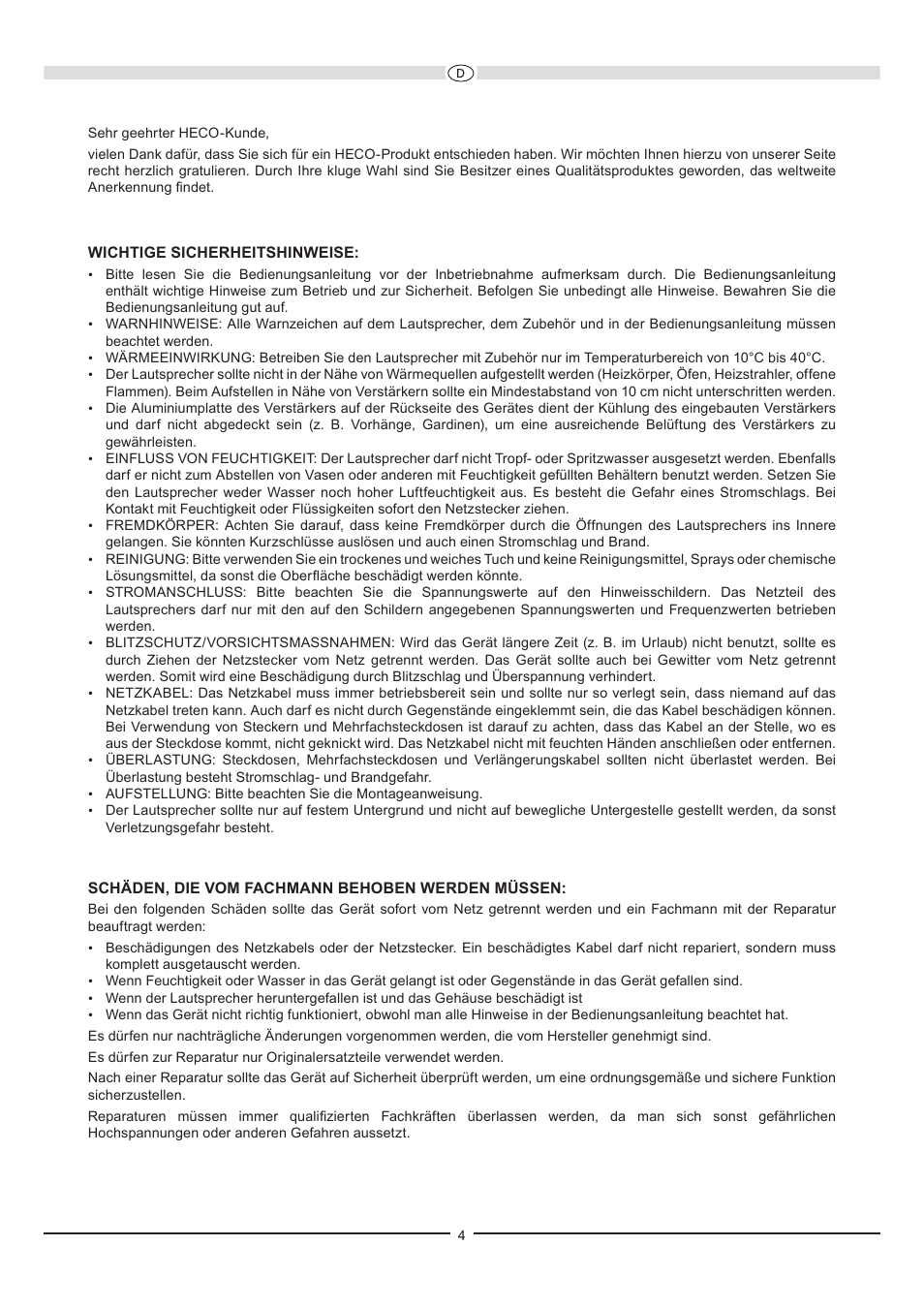 Heco Ascada 300 BTX User Manual | Page 4 / 32