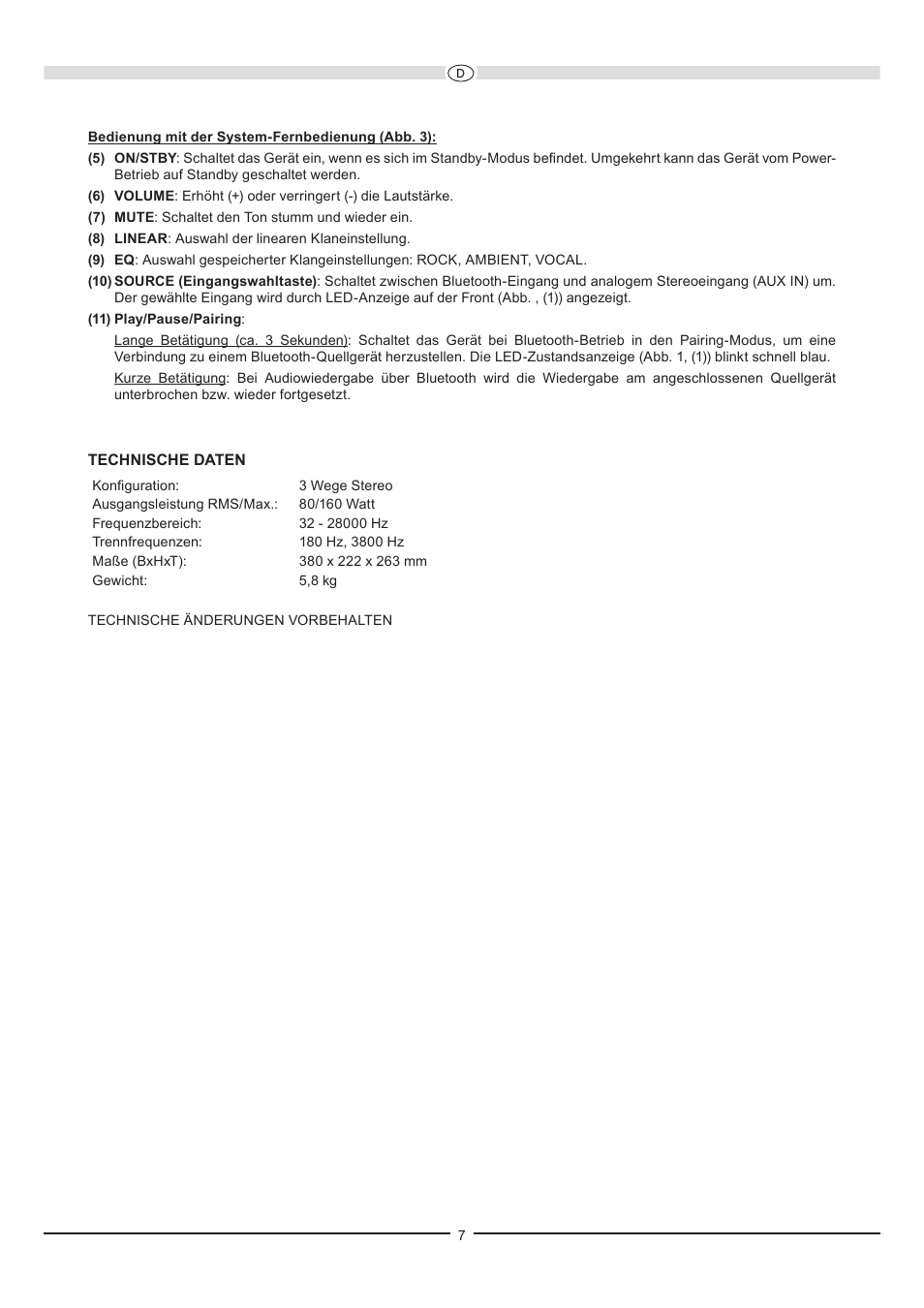 Heco Ascada 300 BTX User Manual | Page 7 / 32