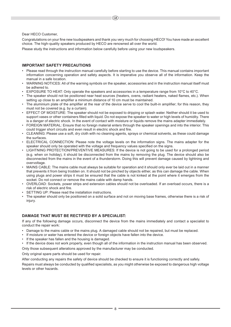 Heco Ascada 300 BTX User Manual | Page 8 / 32