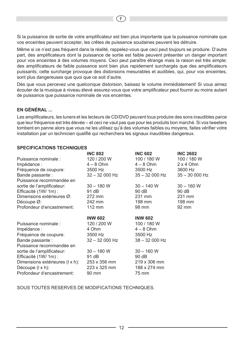 Heco Install INW 602 User Manual | Page 12 / 48