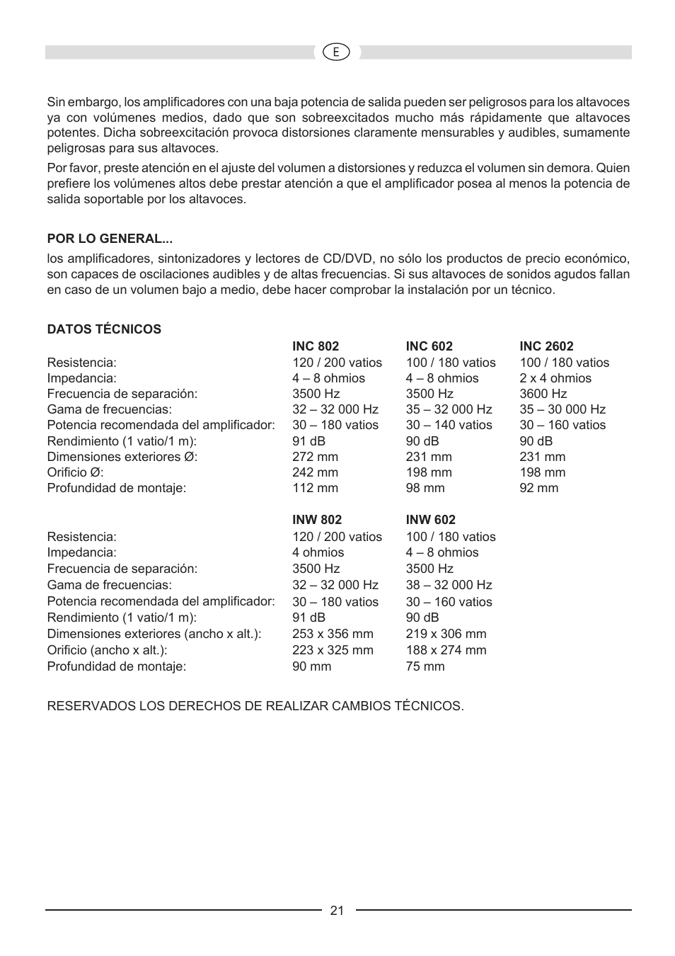 Heco Install INW 602 User Manual | Page 21 / 48