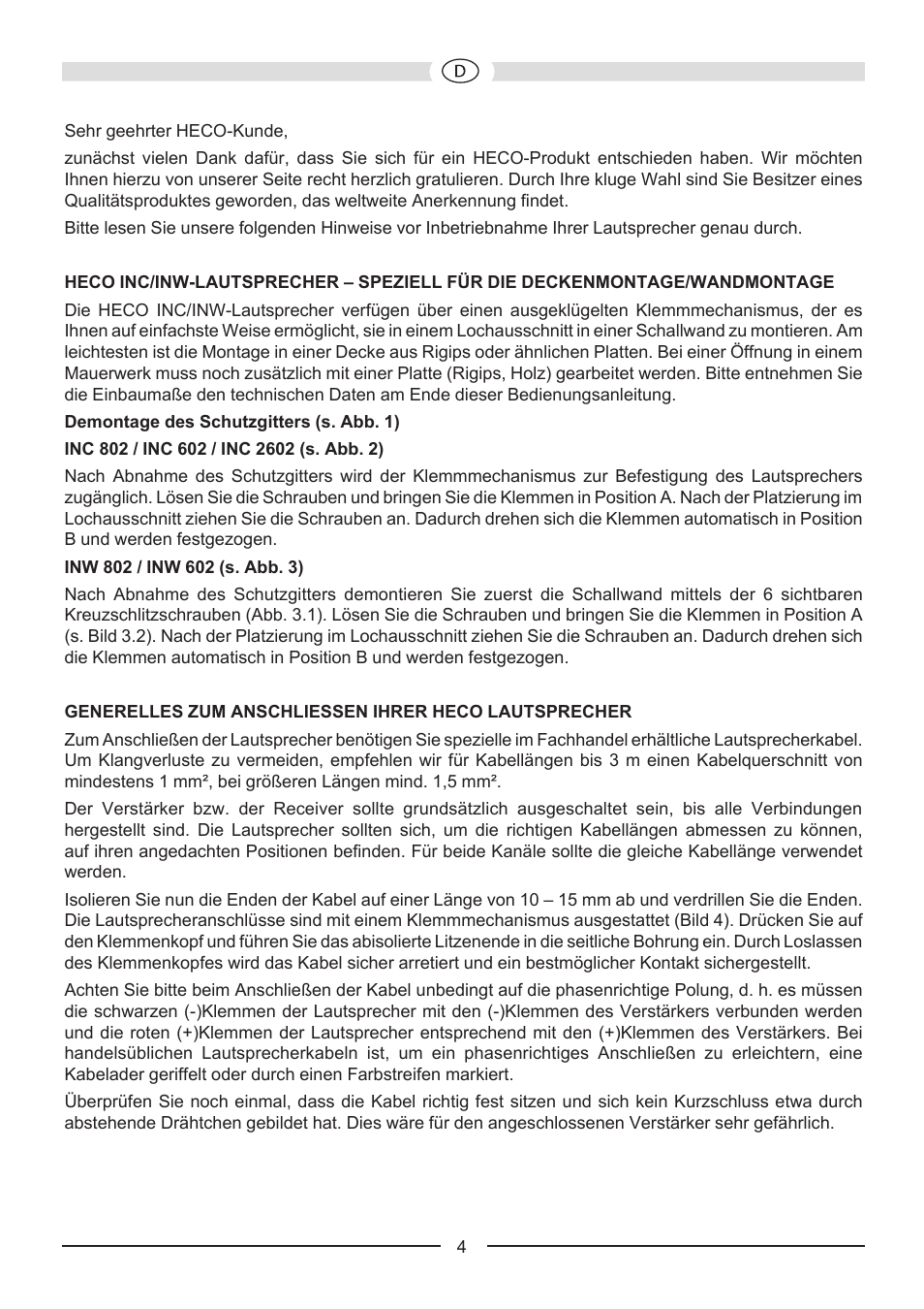 Heco Install INW 602 User Manual | Page 4 / 48