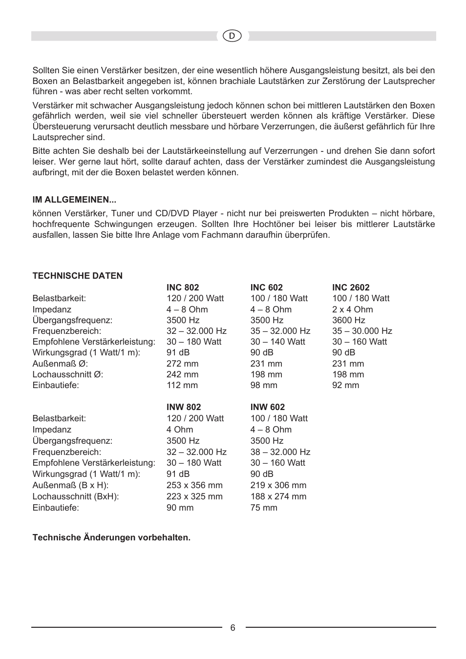 Heco Install INW 602 User Manual | Page 6 / 48