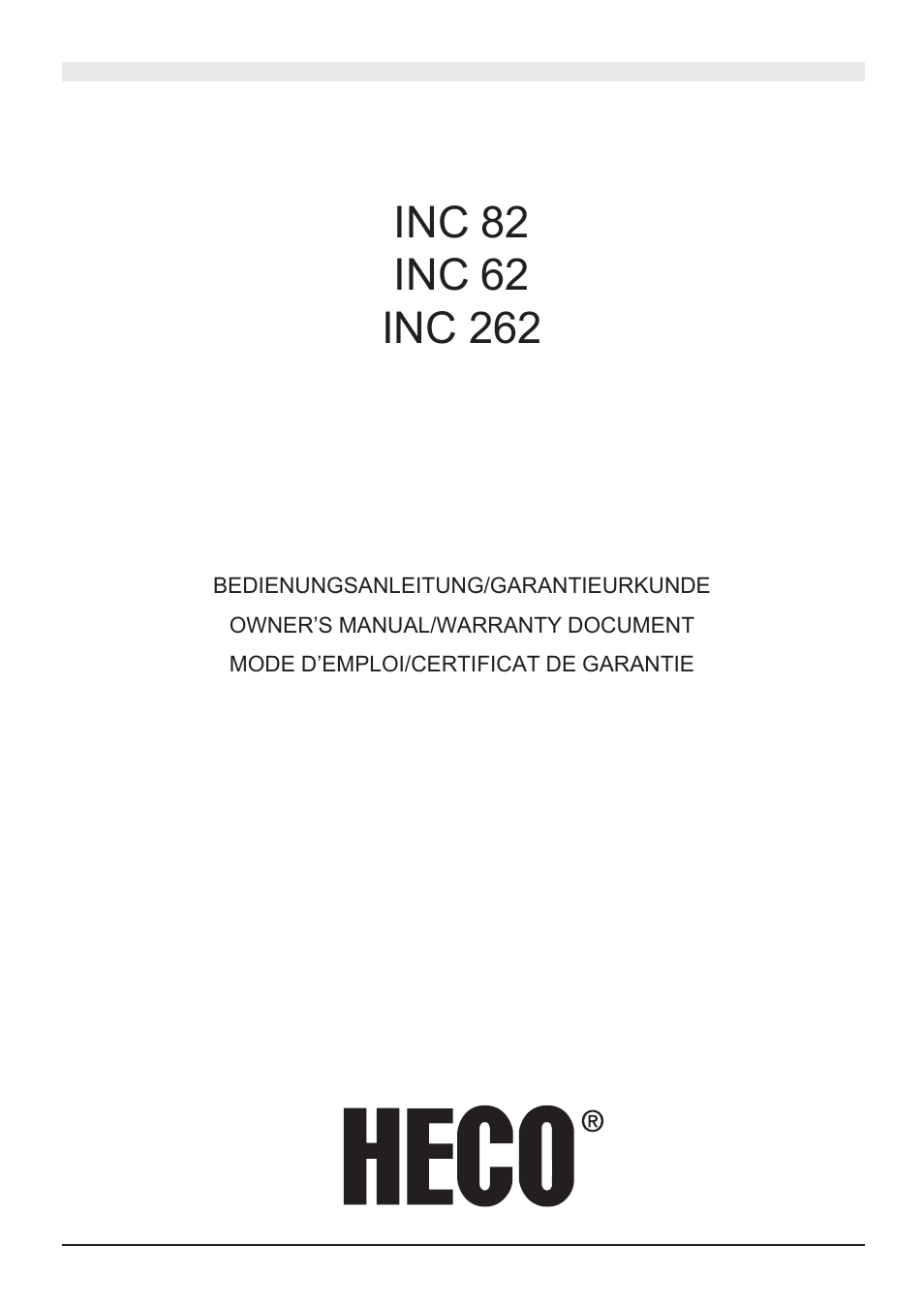 Heco Install Basic INC 62 User Manual | 44 pages