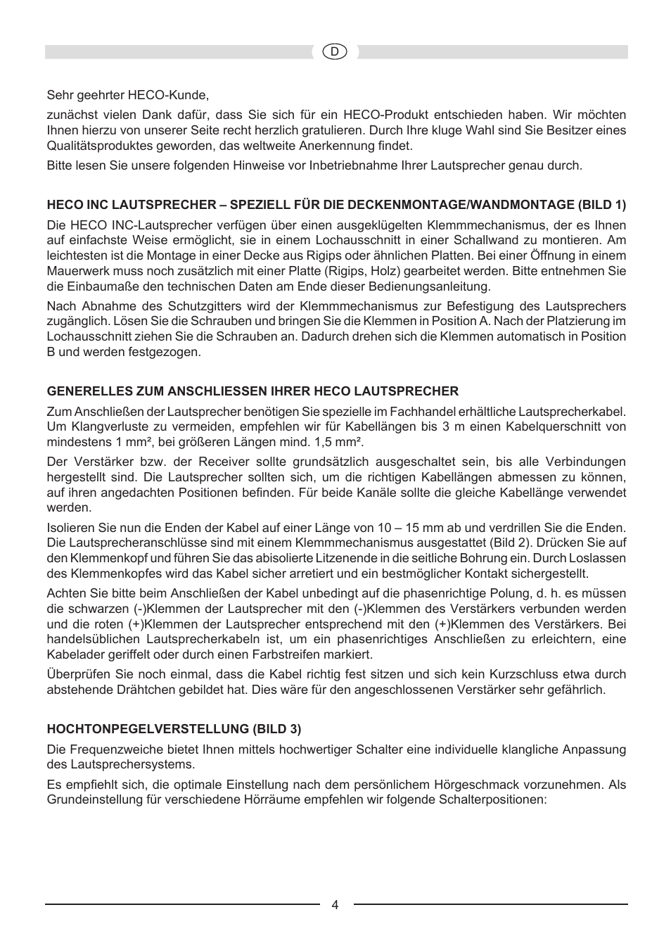 Heco Install Basic INC 62 User Manual | Page 4 / 44
