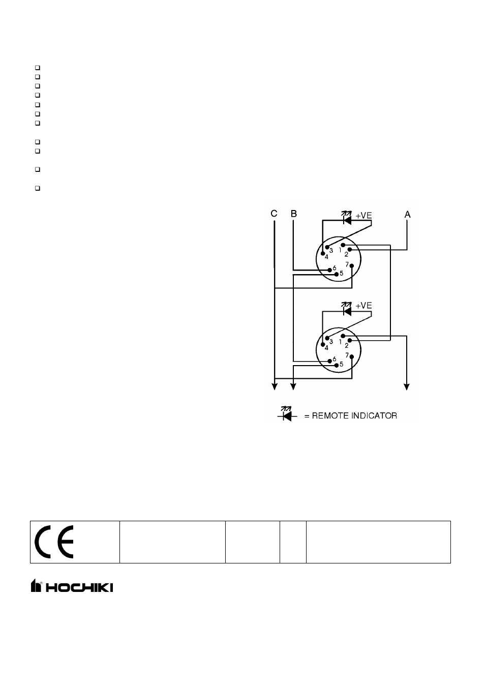 Precautions, Wiring | Hochiki YBO-R/SCIM User Manual | Page 2 / 2