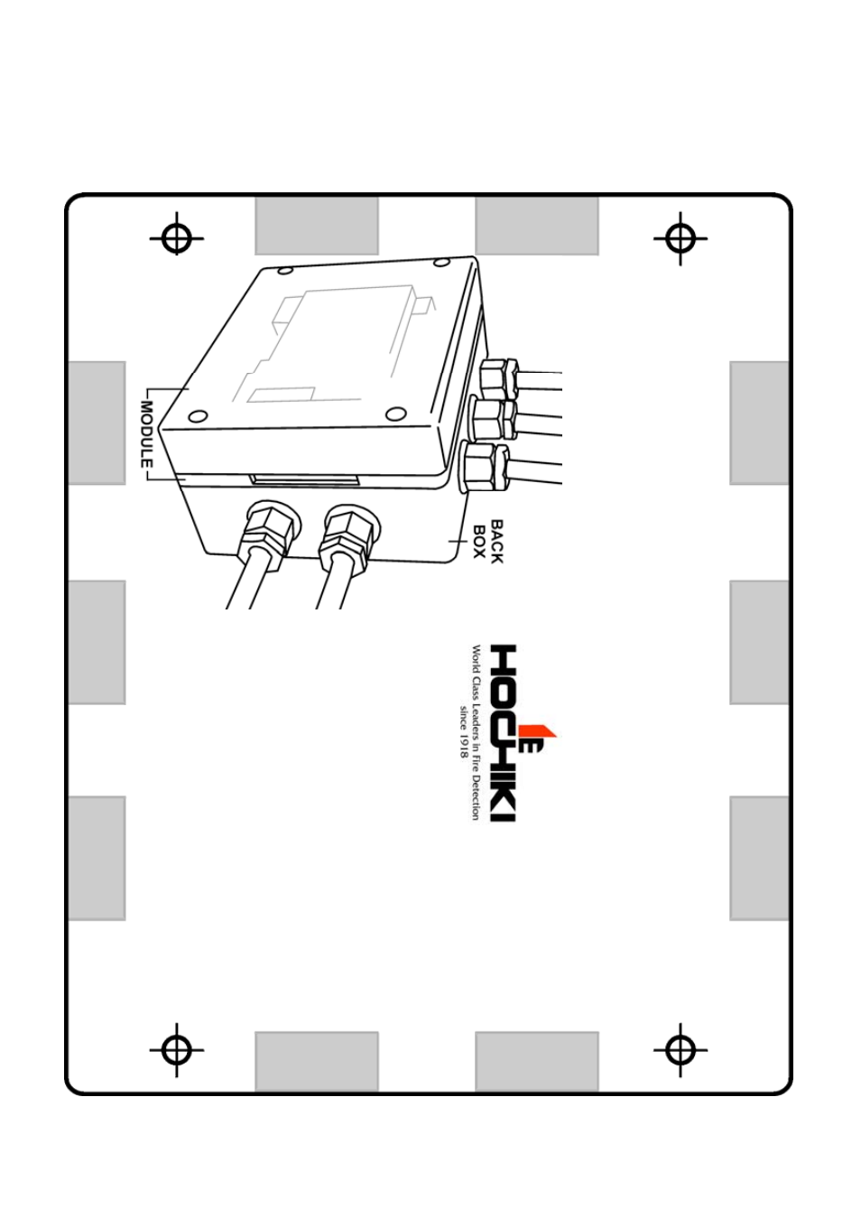 Chq-backb ox fixing template, Assembling the unit, Grey ar eas denot e glanded cable ent ries | Hochiki CHQ-BACKBOX User Manual | Page 2 / 2