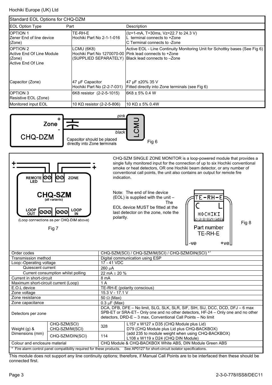Hochiki CHQ-SZM/M(SCI) User Manual | Page 3 / 4