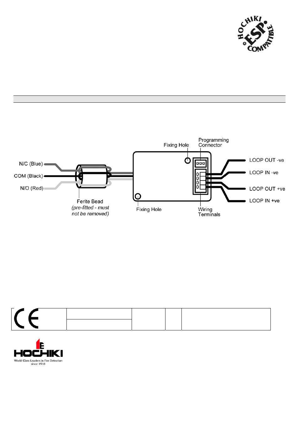 Hochiki CHQ-SOM User Manual | 1 page