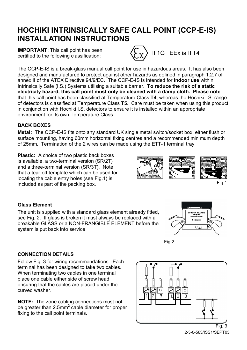 Hochiki CCP-E-IS User Manual | 2 pages