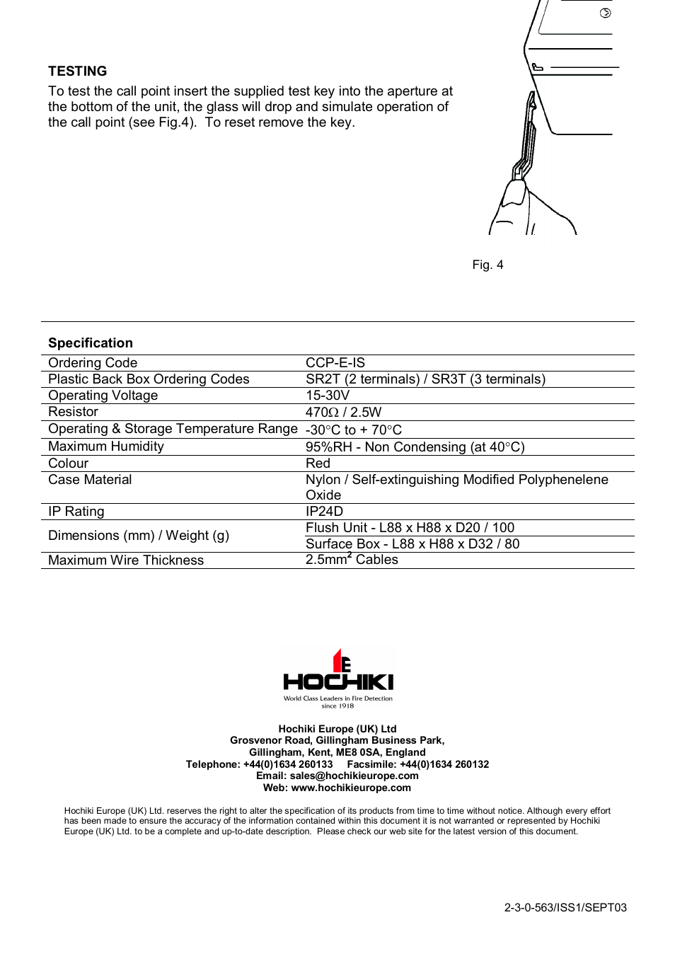 Hochiki CCP-E-IS User Manual | Page 2 / 2