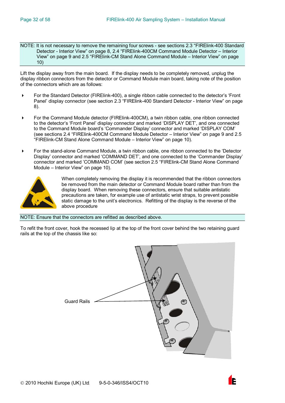 Hochiki FIRElink-400CM User Manual | Page 32 / 58