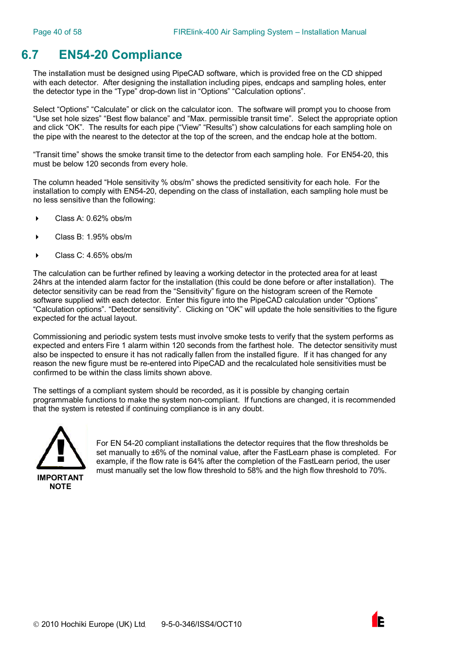 Hochiki FIRElink-400CM User Manual | Page 40 / 58