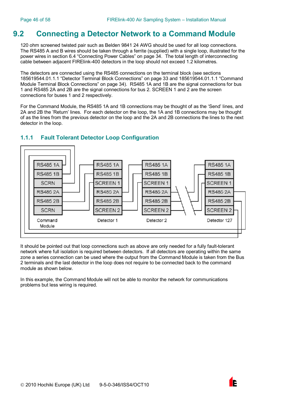 Hochiki FIRElink-400CM User Manual | Page 46 / 58