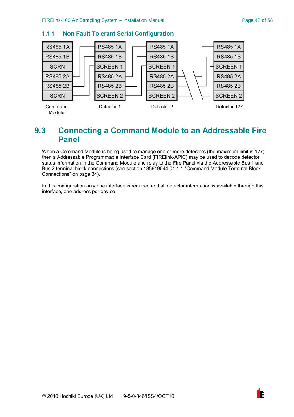 Hochiki FIRElink-400CM User Manual | Page 47 / 58