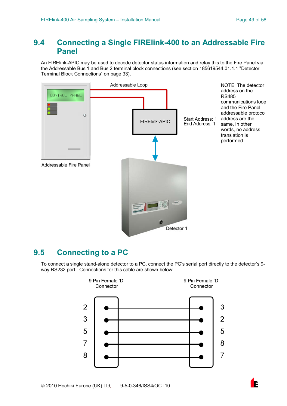 5 connecting to a pc | Hochiki FIRElink-400CM User Manual | Page 49 / 58