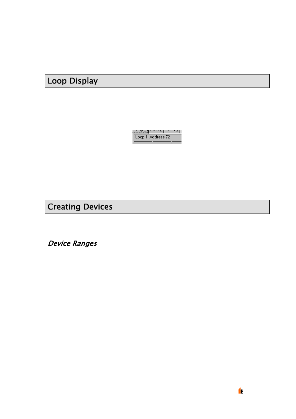 Loop display, Creating devices, Device ranges | Hochiki TE-TLE User Manual | Page 15 / 43