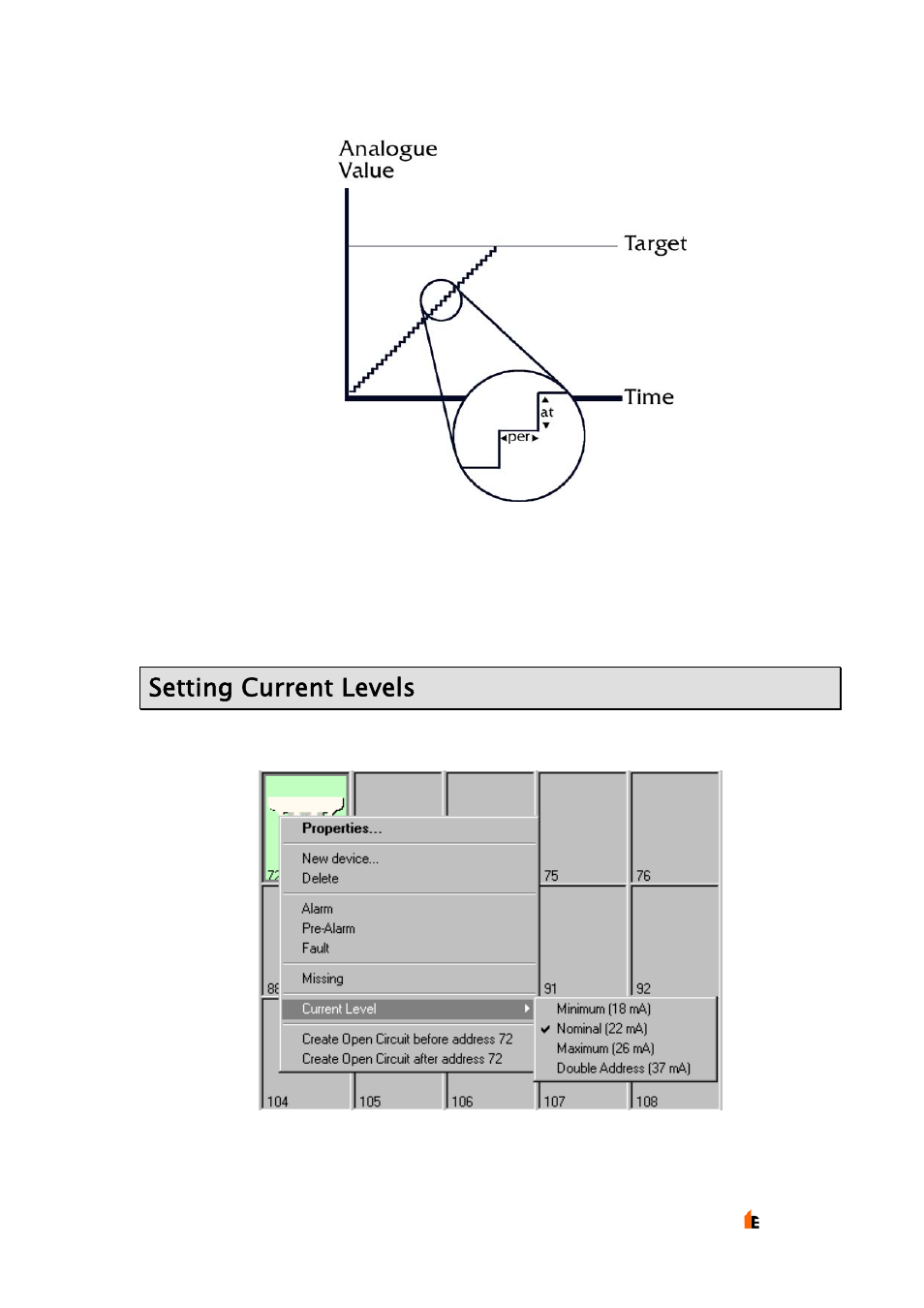 Setting current levels | Hochiki TE-TLE User Manual | Page 27 / 43