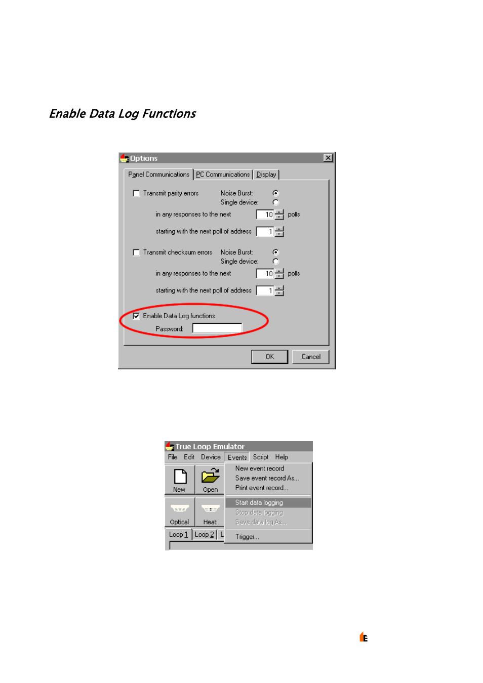 Enable data log functions | Hochiki TE-TLE User Manual | Page 38 / 43