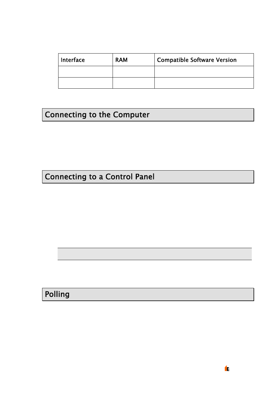 Connecting to the computer, Connecting to a control panel, Polling | Hochiki TE-TLE User Manual | Page 9 / 43