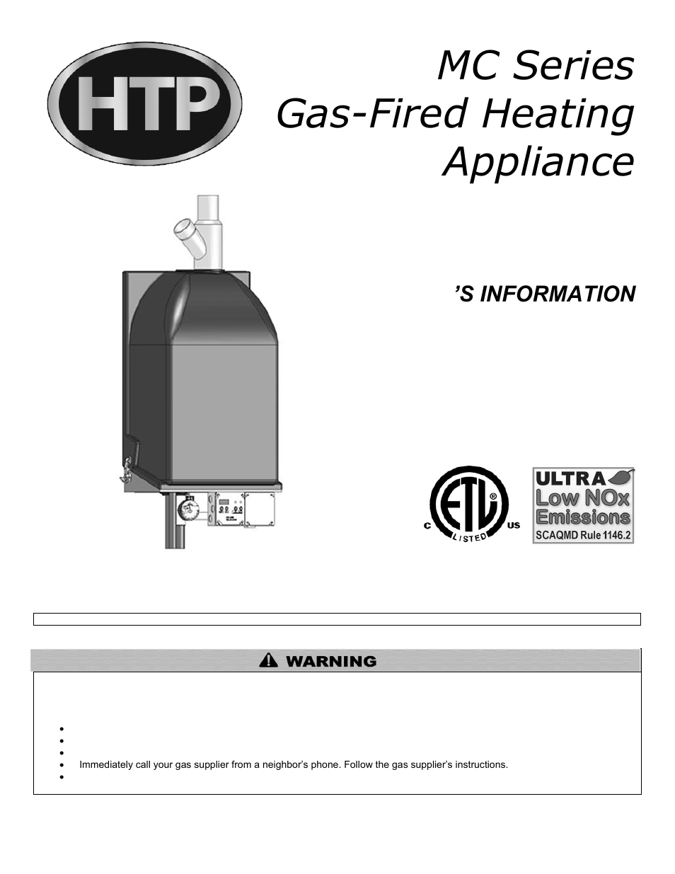 HTP MC120 User Manual | 8 pages