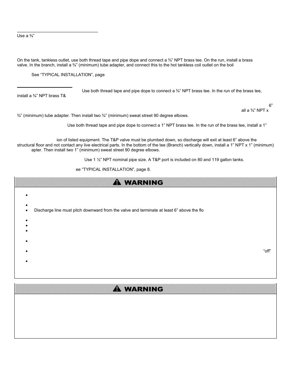 B. tankless coil connections, C. hot water outlet | HTP SSU-119CB User Manual | Page 7 / 12