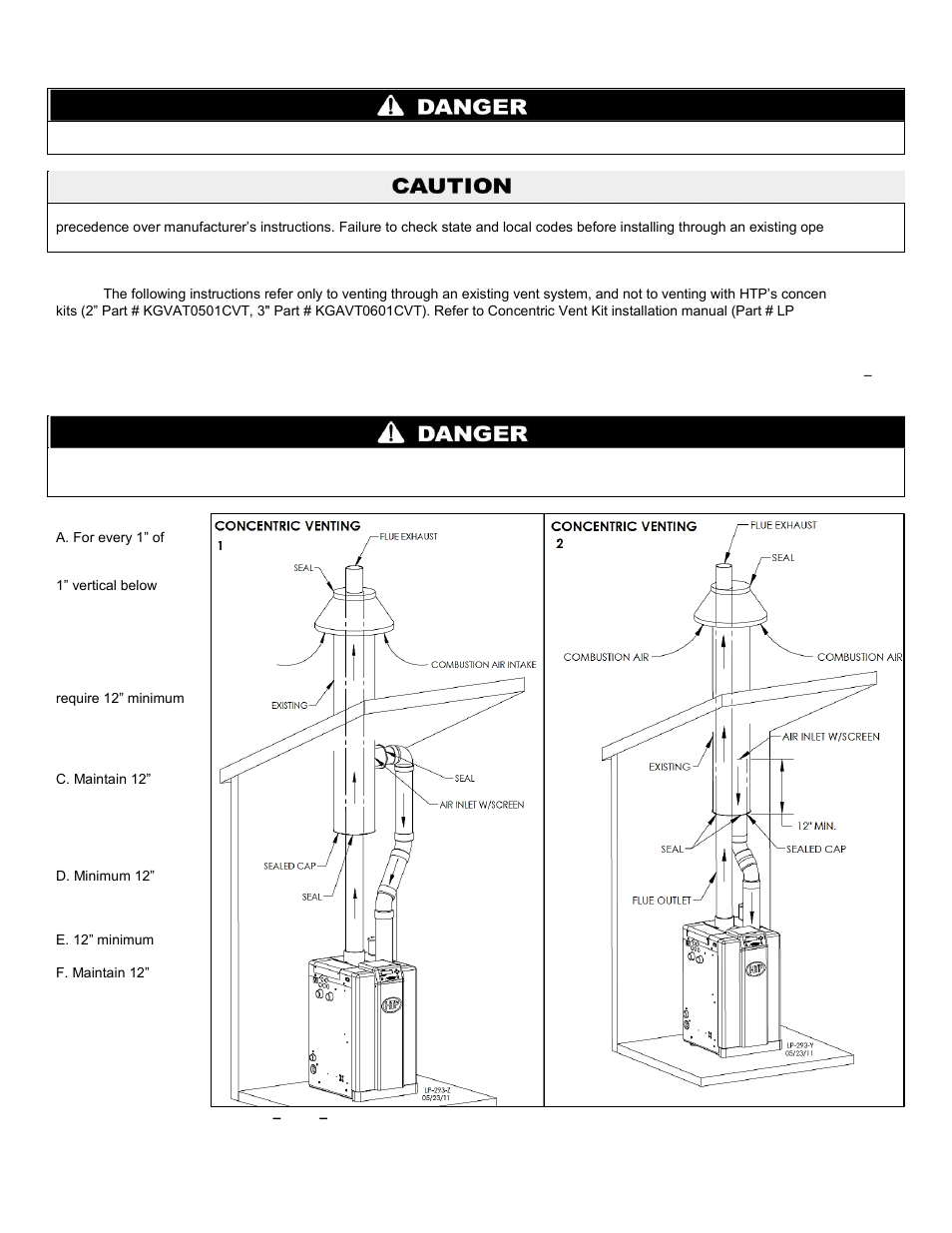 Concentric venting through an existing system | HTP EL-399 User Manual | Page 38 / 84