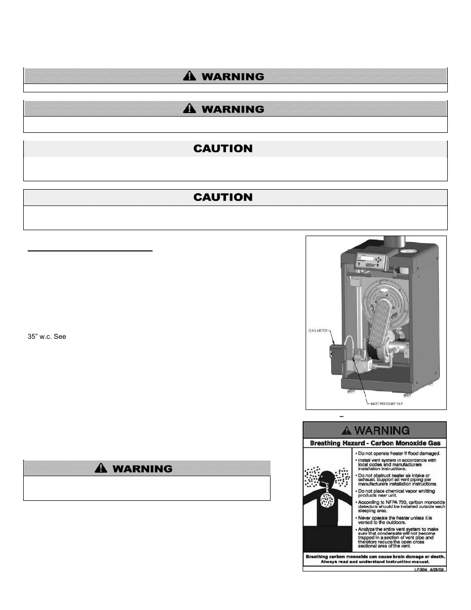 C. check inlet gas pressure | HTP EL-399 User Manual | Page 43 / 84