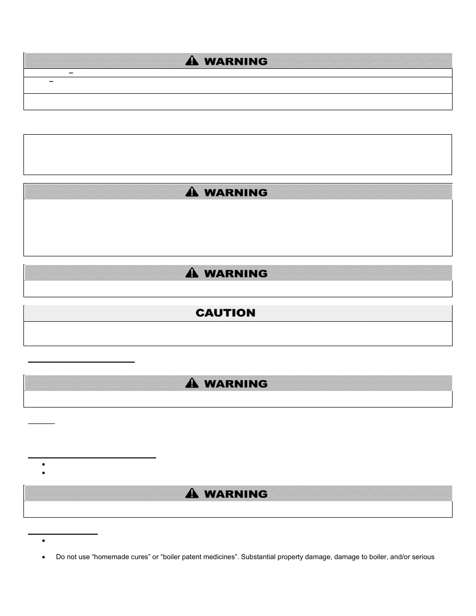 B. improper combustion, C. gas, D. when servicing the boiler | E. boiler water | HTP ELP-199 User Manual | Page 8 / 83