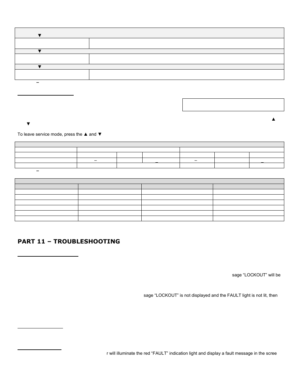 C. heater test mode, Part 11, Troubleshooting | A. heater error code, B. heater error, C. heater fault, Part 11 – troubleshooting | HTP EL-399NVWH User Manual | Page 63 / 81