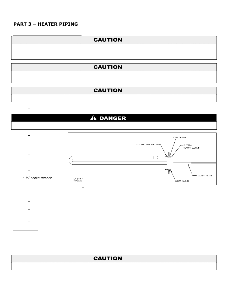 Part 3, Heater piping, A. installing electric elements | B. plumbing, Part 3 – heater piping | HTP EVC115 User Manual | Page 9 / 28