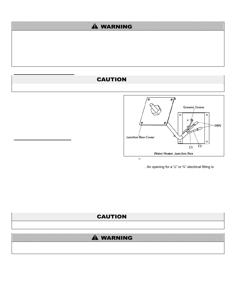 H. to fill the water heater, I. electrical connections | HTP HPW-50-6 User Manual | Page 11 / 25