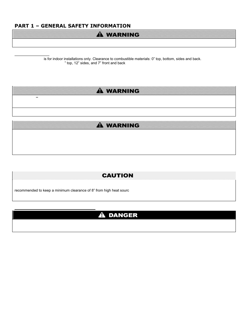 Part 1, General safety information, A. precautions | B. water temperature adjustment, Part 1 – general safety information | HTP HPW-50-6 User Manual | Page 4 / 25