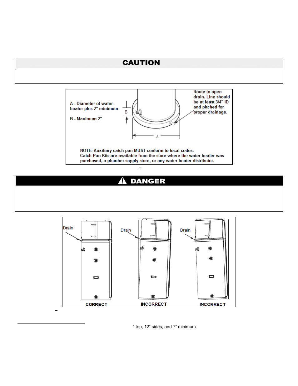 B. required clearances | HTP HPW-50-6 User Manual | Page 7 / 25