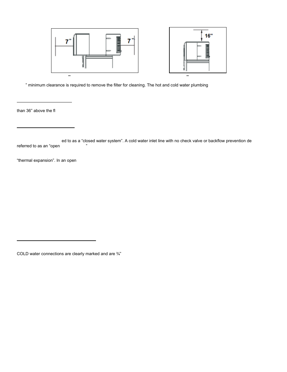 C. condensate drain, D. thermal expansion, E. water supply connections | HTP HPW-50-6 User Manual | Page 8 / 25